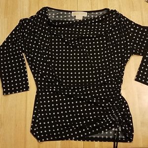 Michael MICHAEL KORS black polka dot blouse PS